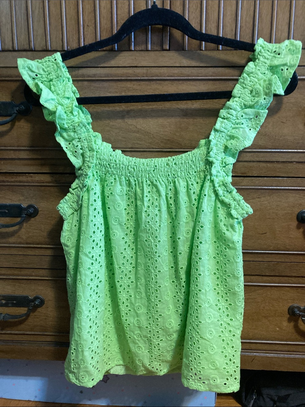 Strut & Bolt Limeade Swing Tank with ruffle detail